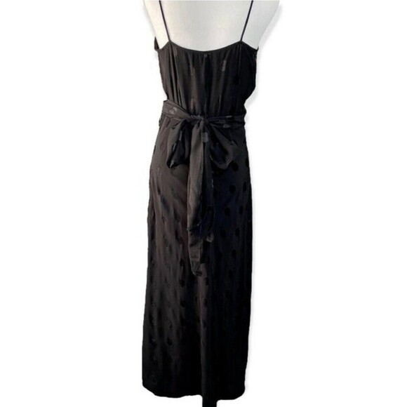 Zara Wrap Dress Polka Dot Satin Velvet Faux Sash wedding guest date size small - Picture 5 of 12